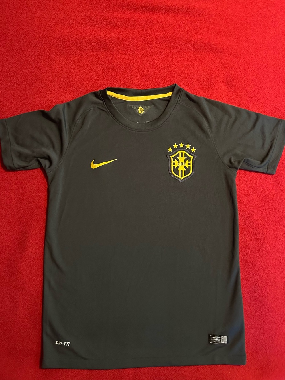 Nike Youth Brazil Crest Short Sleeve Soccer Football Jersey